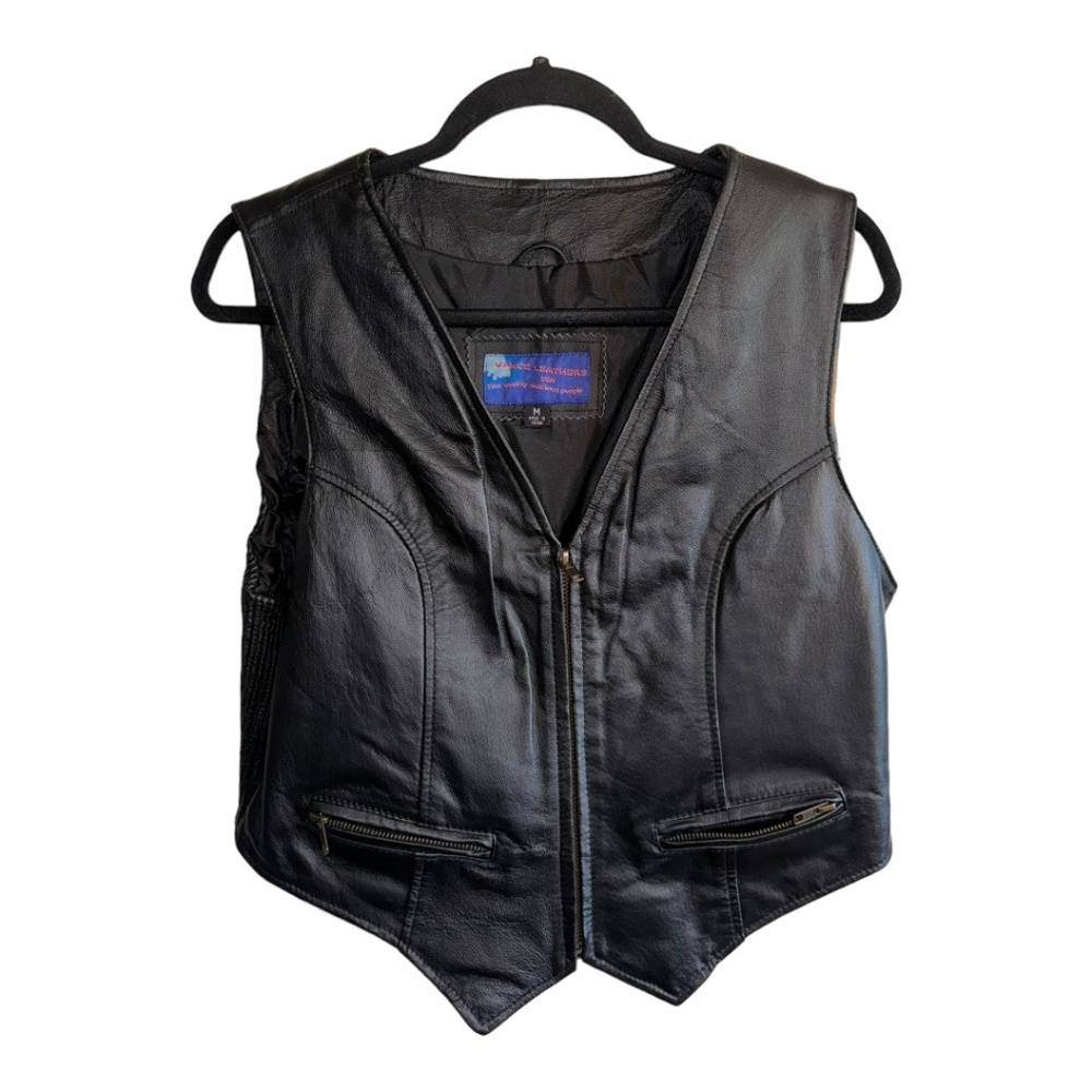 Vance  Gothic Leather Biker Vest Womens SIZE M Vintage